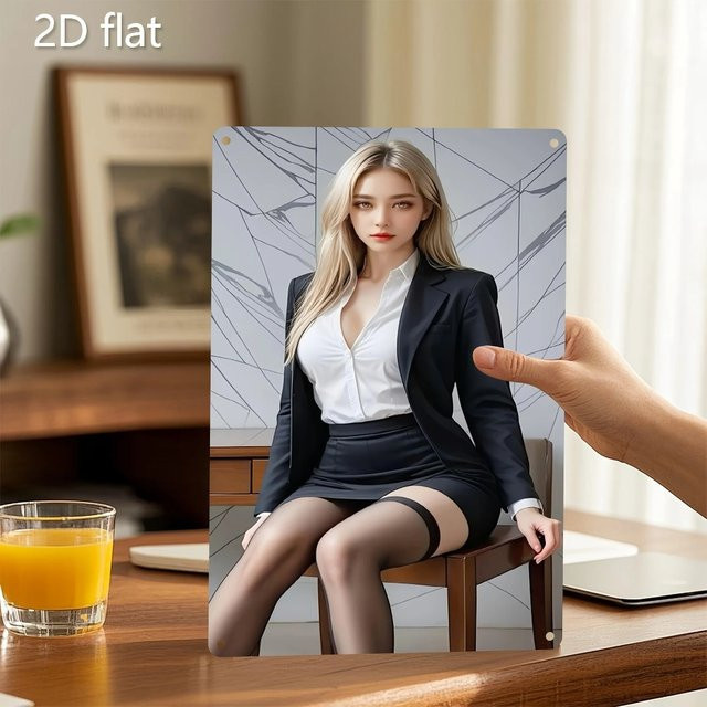 CIFBUY Moderne Wandkunst aus Metall in Schwarz, Abstraktes Frauenporträt als wetterfeste 2D-Flacheisenplatte für Innen- und Außenbereich - Bild 1