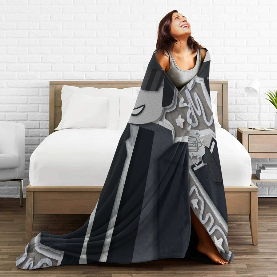 Weiche Tagesdecke mit Forsaken Chance Grafikdesign in Grau für Herbst und Outdoor-Trend - Bild 5