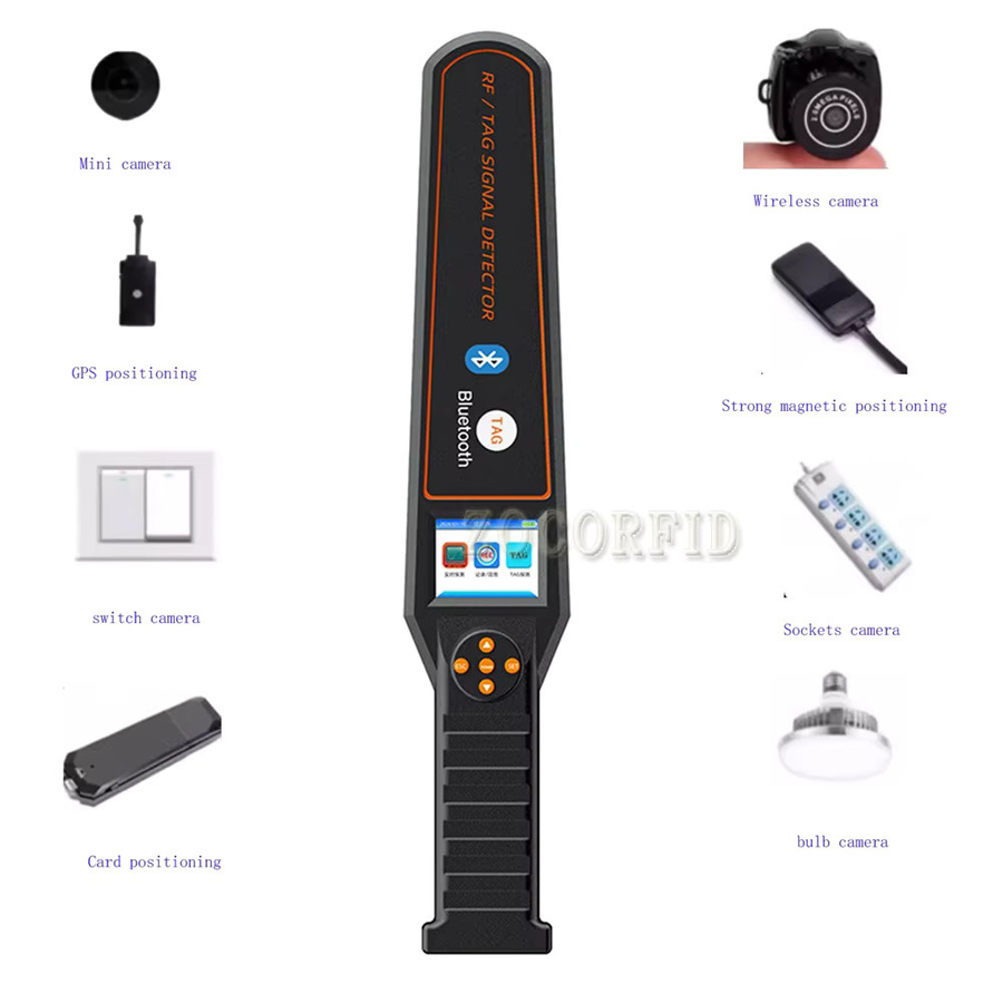 ZOCORFID DS828 Multiband RF-Detektor in Schwarz mit Bluetooth, GPS-Tracker-Finder und GSM-Signaldetektor für Wifi und RF/TAG-Scanning - Bild 2