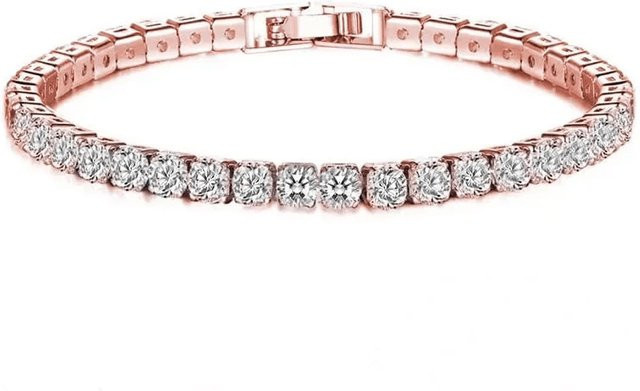 Wing of dream Tennis-Armband, 925 Silber, Roségold plattiert, Zirkonia, Damen - Bild 1