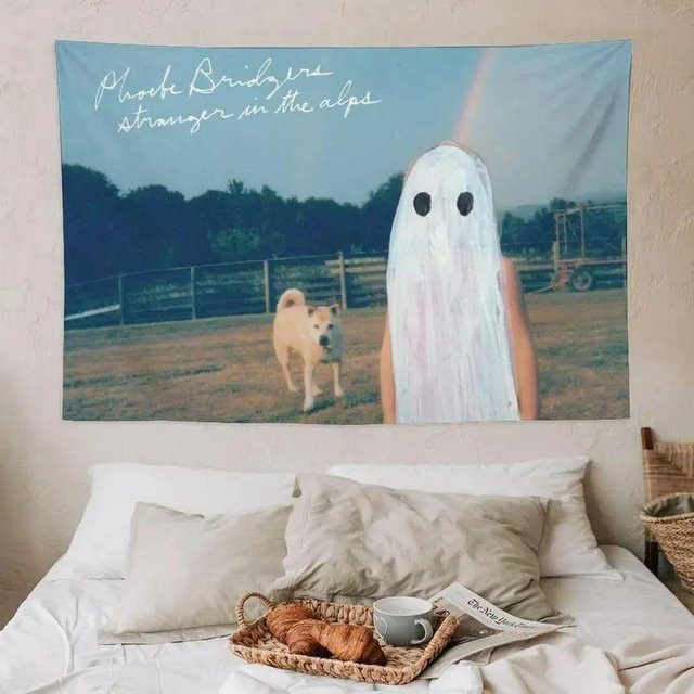 Phoebe Bridges Album Wandteppich Musik Fan Wandkunst für Schlafzimmer und Wohnheim, Mehrfarbig, Breite: 150 cm, Höhe: 100 cm - Bild 1