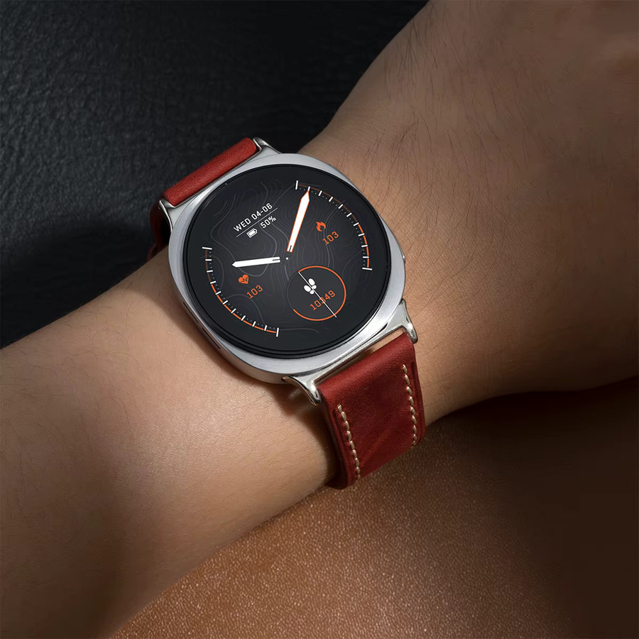 CAOWTAN Uhrenarmband Leder, Vintage, Samsung Galaxy Watch 8 40 44 mm - Bild 2