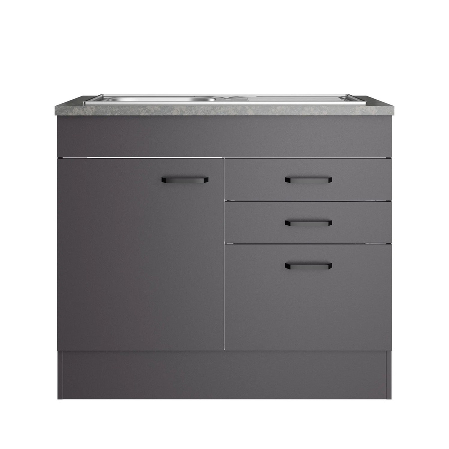 OPTIFIT Spülenunterschrank OPTImulti MUKI Kiel420 in Anthrazit Matt mit Schubkästen, B/T/H: 100 x 60 x 88 cm - Bild 2