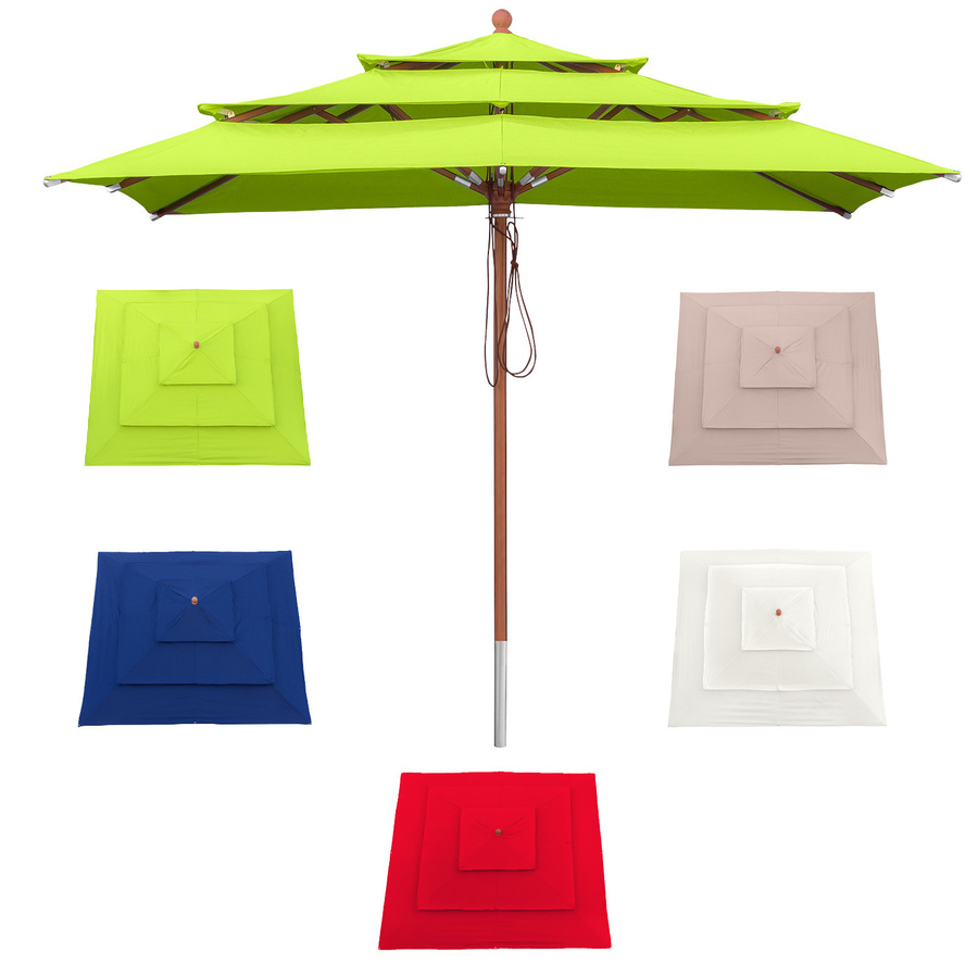 anndora Sonnenschirm Brise Etagenschirm, 3 x 3 m, mehrfarbig, Aluminium und Polyester mit UPF 50+ - Bild 1