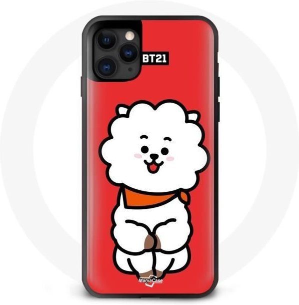 MANIACASE Silikon Hülle für iPhone 13 Pro mit BTS Bangtan Boys BT21 RJ Design in Rot - Bild 1
