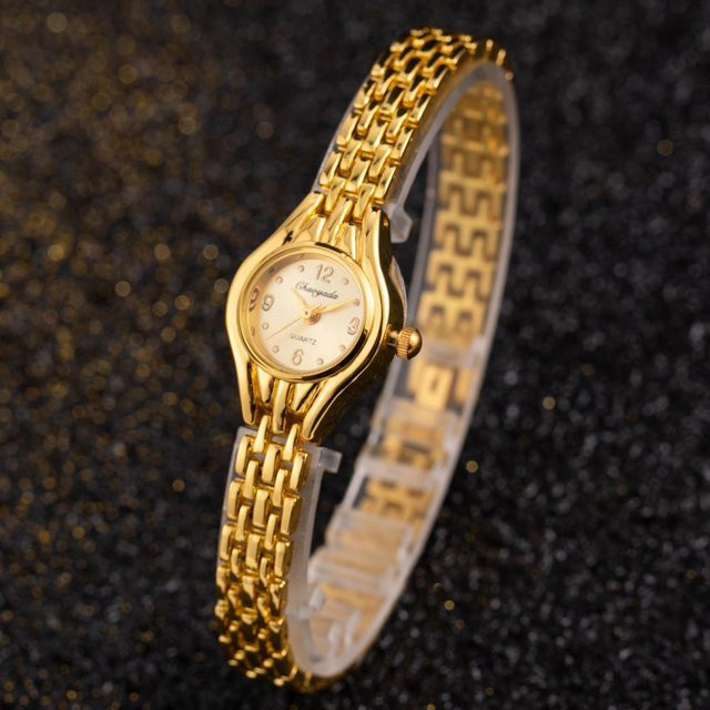 Armbanduhr Edelstahl, Gold, beige, Quarz, Damen - Bild 1