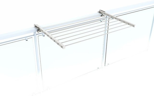 Foxydry Wäscheständer für Balkongeländer, beidseitig klappbar und wetterfest, Weiß, Breite: 82 cm - Bild 1