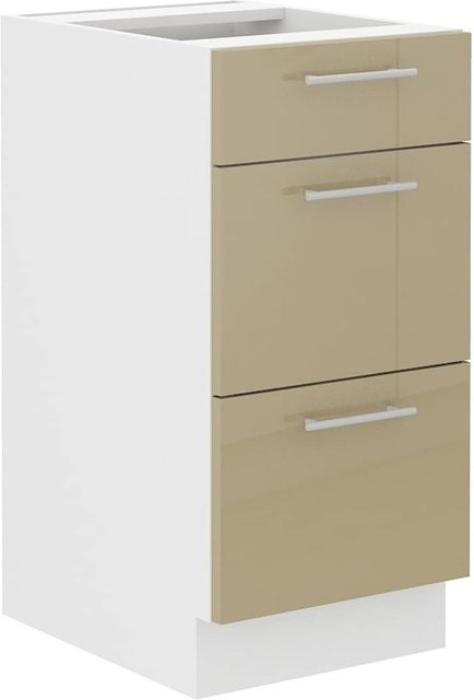 Küchenunterschrank Lara in Cappuccino Beige Hochglanz mit Soft-Close, Breite: 40 cm - Bild 1