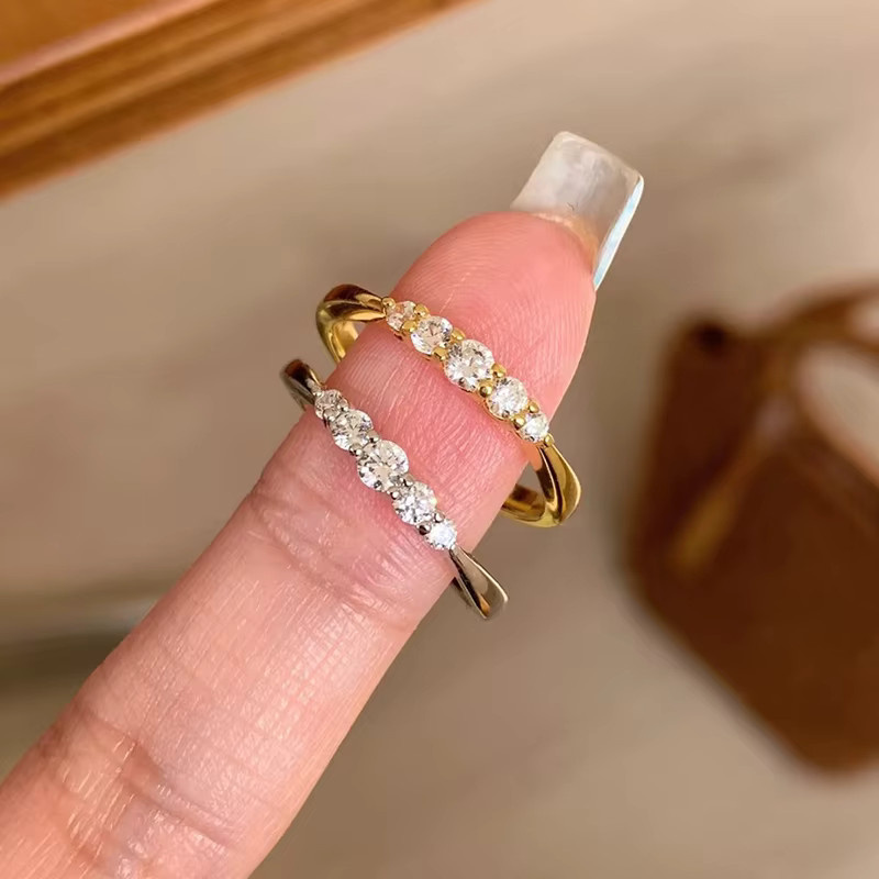 ANENJERY Ring, Bicolor, Zirkonia, Damen - Bild 2