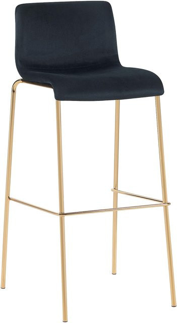CLP Barhocker Hoover mit Samtbezug und Metallgestell in Gold-Optik - Bild 1