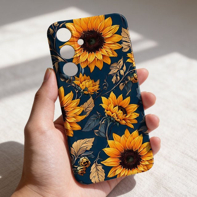 Stoßfeste Handyhülle mit Sonnenblumen-Design für Samsung Galaxy S26 S25 S24 S23 S22 Plus S21 Ultra Edge FE, Hart-PC, Mehrfarbig - Bild 1