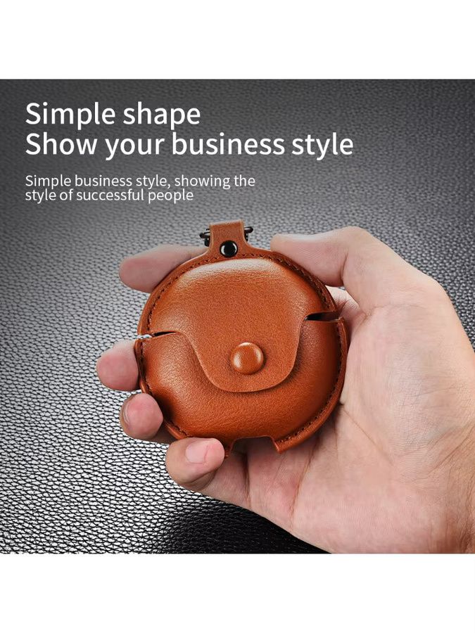 Lederhülle im Business Style für Huawei FreeBuds 4i 5i 6i mit Stoßschutz und Haken - Bild 3