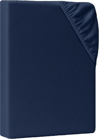 AM Qualitätsmatratzen Premium Jersey Spannbettlaken aus Baumwolle für Boxspringbetten, Dunkelblau, B: 150 cm, L: 210 cm