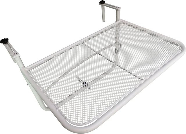 Outsunny Balkonhängetisch aus Metall höhenverstellbar Weiß B: 56,5 cm, T: 60 cm, H: 45 cm - Bild 1