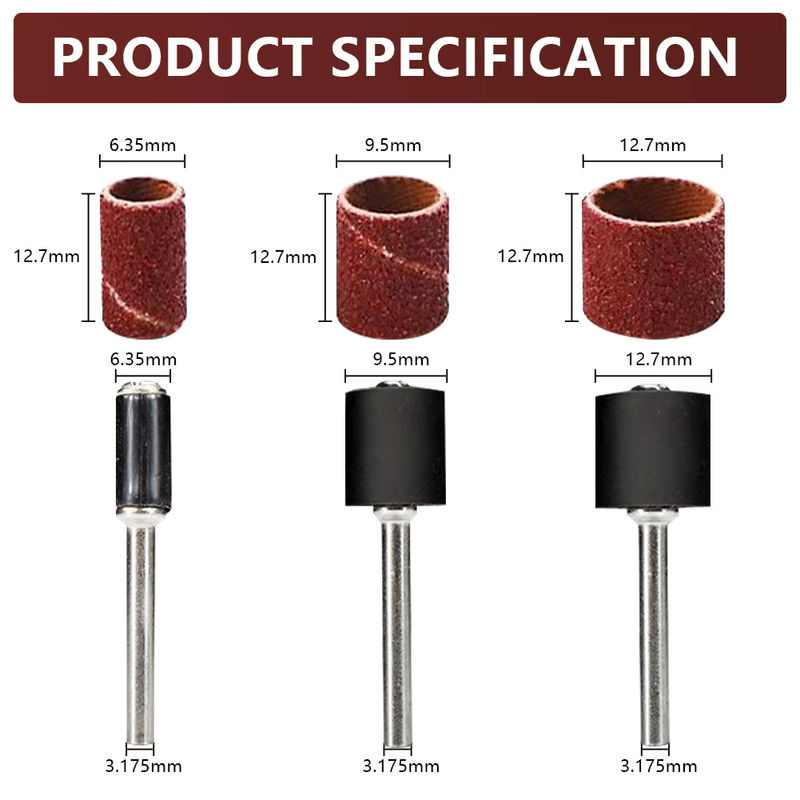 CMCP 384-teiliges Schleifband-Set mit 1/4 und 1/2 Zoll Dorn für Dremel-Drehwerkzeuge und Nagelschleifbandhülsen - Bild 2