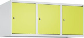 C+P Aufsatzschrank 7035/0024 mit 3 Abteilen und Zylinderschlössern, B/T/H: 50 x 120 x 50 cm, Lichtgrau/Clowngrün - Bild 1