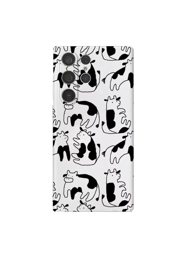 Süße Kuh Handyhülle für Samsung Galaxy S25 S24 S23 Ultra Plus A35 A105 in Weiß mit glänzendem HD Hard Cover Design - Bild 7