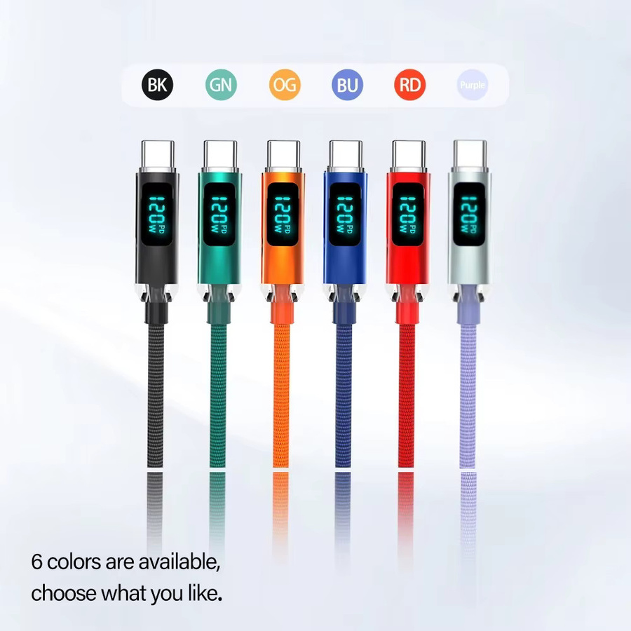 Einziehbares USB-C Spiralkabel 120W 6A Schnellladekabel und Datenkabel in Blau für iPhone Samsung Xiaomi Huawei Typ-C Geräte - Bild 2