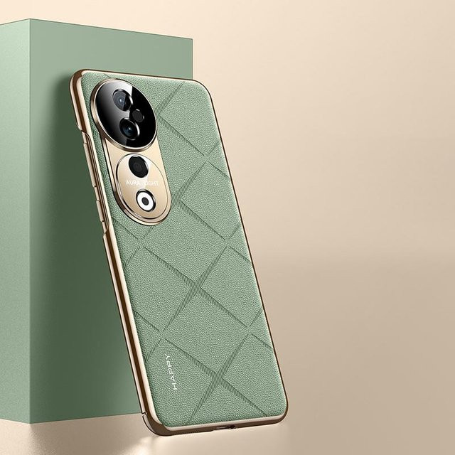 KEYSION PU-Ledertasche mit Gittermuster für VIVO V40 5G und VIVO V40 Pro 5G inklusive Kameraobjektivschutz in Grün - Bild 1