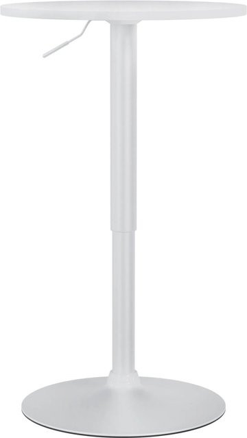 DELUKE Stehtisch STEN Rund, moderner Bistrotisch in Weiß, höhenverstellbar, B/T/H: 52 x 52 x 70 cm - Bild 1