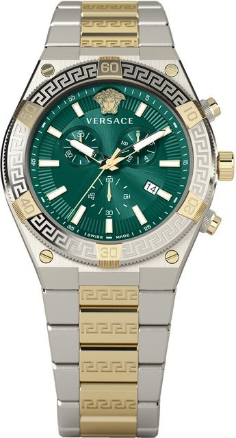 Versace Chronograph, Edelstahl, Quarz, Grün, 46 mm, Herren - Bild 1