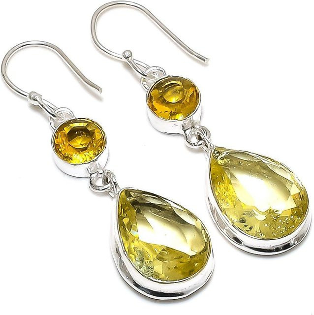 Madonnajewels Ohrring 925 Sterlingsilber, Citrin, Unisex - Bild 1