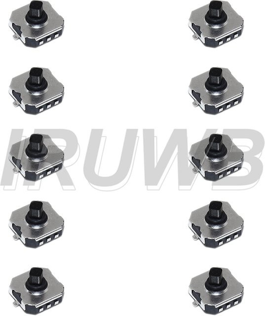 10 Stück IRUWB 5-Wege-SMD-Takt-Schalter Digital SKRHABE010 Handy-Tasten für Mobiltelefone, B/T/H: 7 x 7 x 0,5 cm - Bild 1