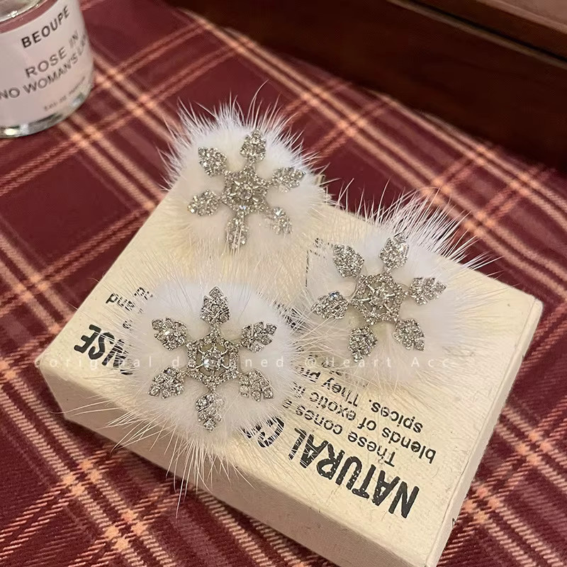 Haar Clip Schneeflocke, Plüsch, Strass, Damen - Bild 2