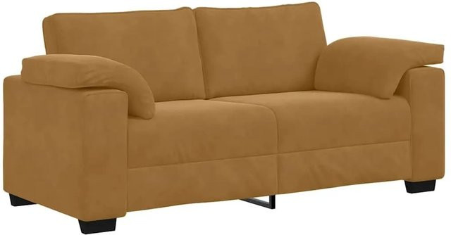 vidaXL Zweisitzer-Sofa in Braun aus Samt mit Armlehnen im modernen Design - Bild 1