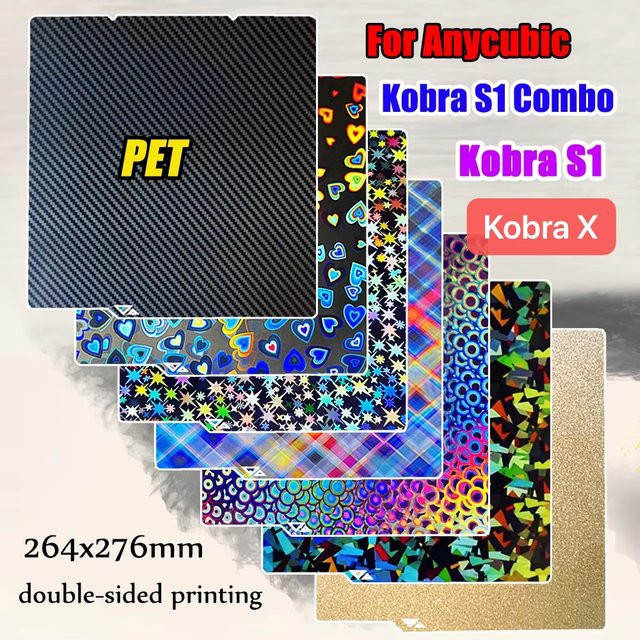 Anycubic Doppelseitige Federstahlbauplatte für Kobra X, S1 und S1 Combo 3D-Drucker mit PEI und PEO Beschichtung - Bild 1