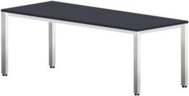 Schreibtisch Bexxstar für dein Büro, Rechteck mit 4-Fuß Quadratrohr, B/T/H: 200 x 100 x 74 cm, schwarz/chromsilber - Bild 1