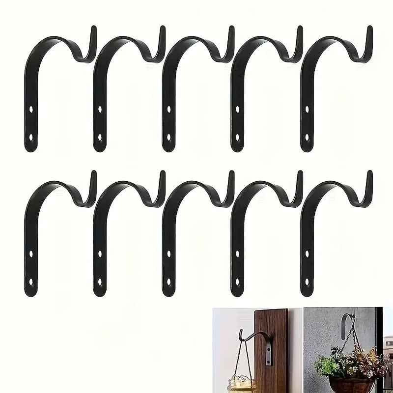 3 oder 6 Stück J-Form Wandhaken aus Metall für Blumentöpfe und Gartenkörbe zur Wandbefestigung - Bild 5