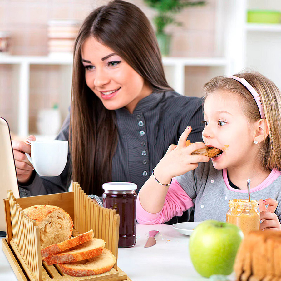 Willstar Faltbarer Toastbrot Schneider mit Krümelschale in Braun - Bild 5