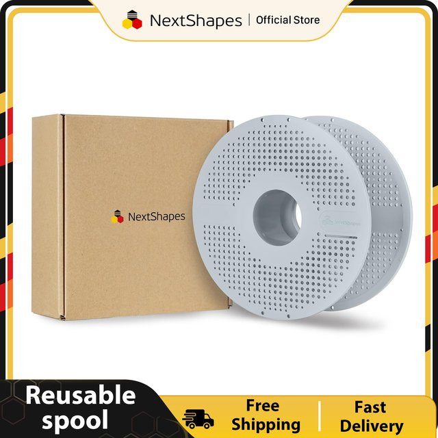 NextShapes Wiederverwendbarer Spulenhalter für Bambu Lab Filamente, kompatibel mit AMS, AMS Pro und AMS Lite, Farbe: Weiß - Bild 1