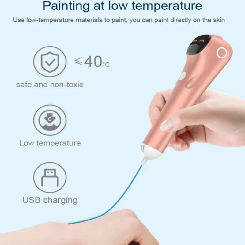 JuniorCare 3D-Druckstift, mit niedriger Temperatur, eingebauter Batterie, Sprachausgabe, 1,75 mm PCL-Filament - Bild 2