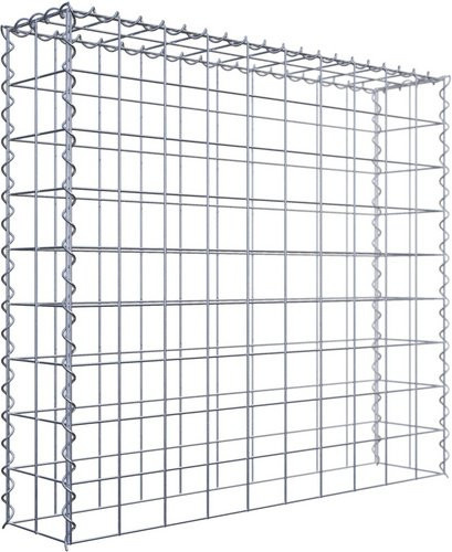 Gabiona Anbaukorb Typ 3 aus Stahl in Silbergrau, B/T/H: 90 x 100 x 20 cm - Bild 1