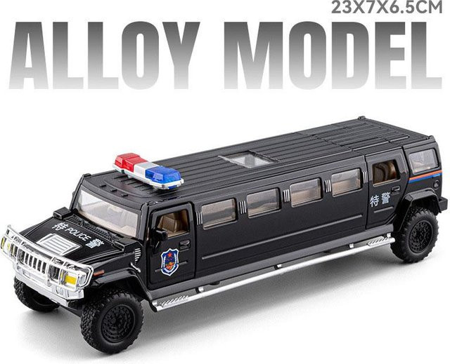 Linyi toy car Polizeiauto, 1:32 Skala, Legierung, mit Rückziehfunktion, ab 14 Jahren - Bild 1
