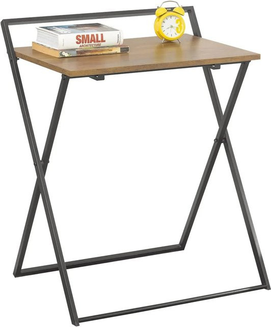 SoBuy Klappbarer Schreibtisch für Home-Office in Vintagebraun-Schwarz FWT88-F, B/T/H: 77 x 45 x 63 cm - Bild 1
