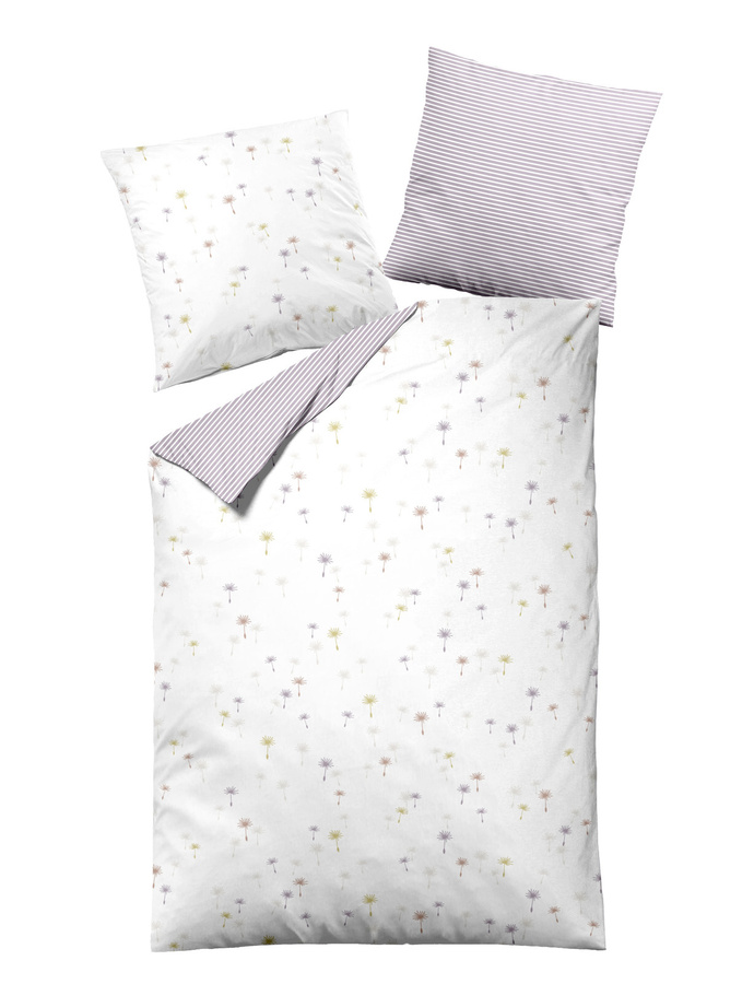 Dormisette Cotton Renforce Bettwäsche Wende mit Schirmflieger in Flieder und Weiß, B/H: 135 x 200 cm und 80 x 80 cm - Bild 1