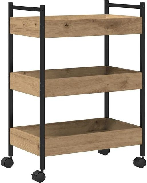 vidaXL Küchentrolley Artisan-Eiche in Braun aus Holzwerkstoff, B/T/H: 50 x 30 x 70 cm - Bild 1