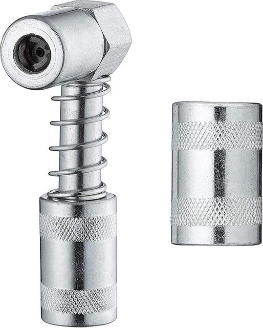 2er-Set 90 Grad Öl Düse Adapter in Silber für Fettpistolen und Schmierungswerkzeuge mit 3000-4500 PSI Koppler Verbindung - Bild 1