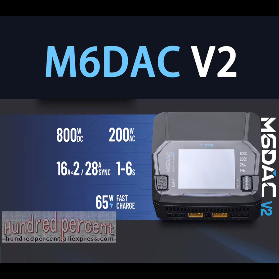 ToolkitRC M6DAC Pro AC300W Zweikanal-Smart-Lipo-Akku-Ladegerät und Entlader in Schwarz für 1-6S LiHV - Bild 4