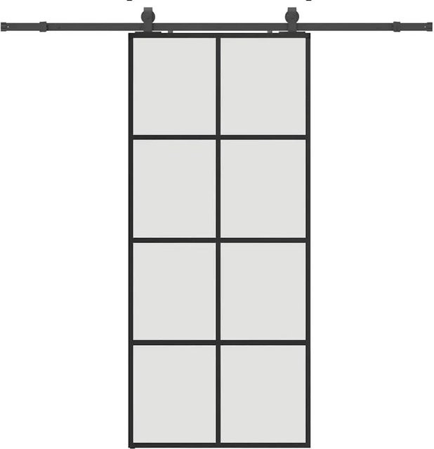 vidaXL Schiebetür aus ESG-Glas in Schwarz mit Beschlag, Breite: 90 cm, Höhe: 205 cm - Bild 1