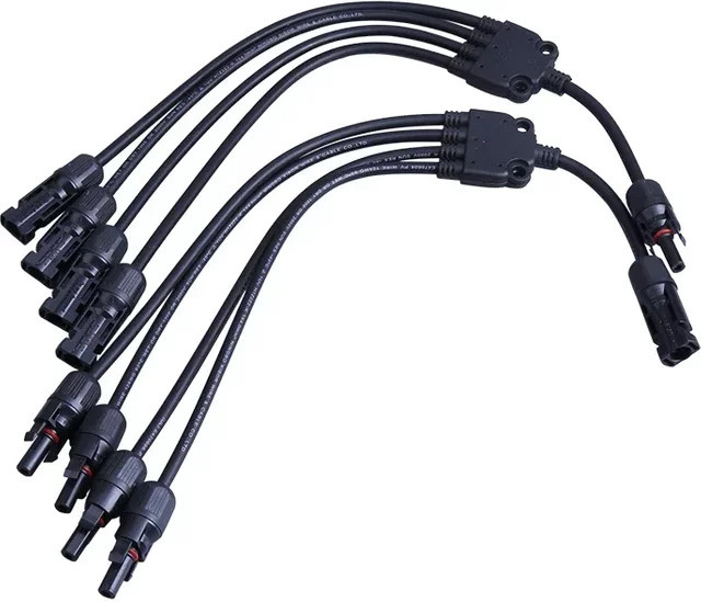 PV Solar Stecker Set mit Y-Typ Verzweigung Männlich und Weiblich Wasserdicht in Schwarz - Bild 1