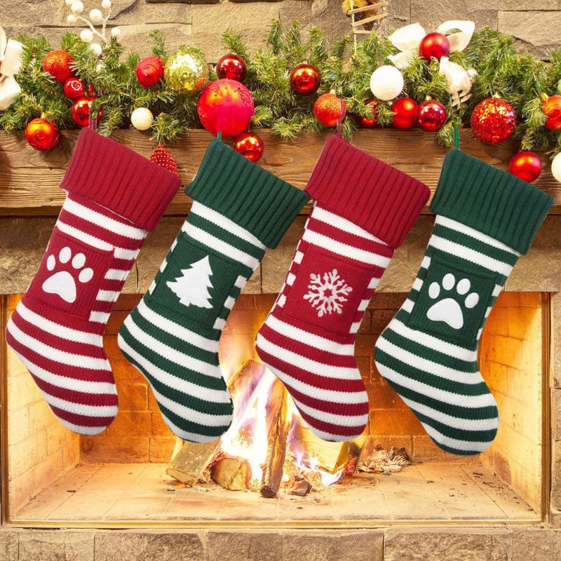 Binchi Keji Travel Weihnachts-Hängeornament aus Textil mit Katzenmotiv und Streifenmuster in Mehrfarbig - Bild 2