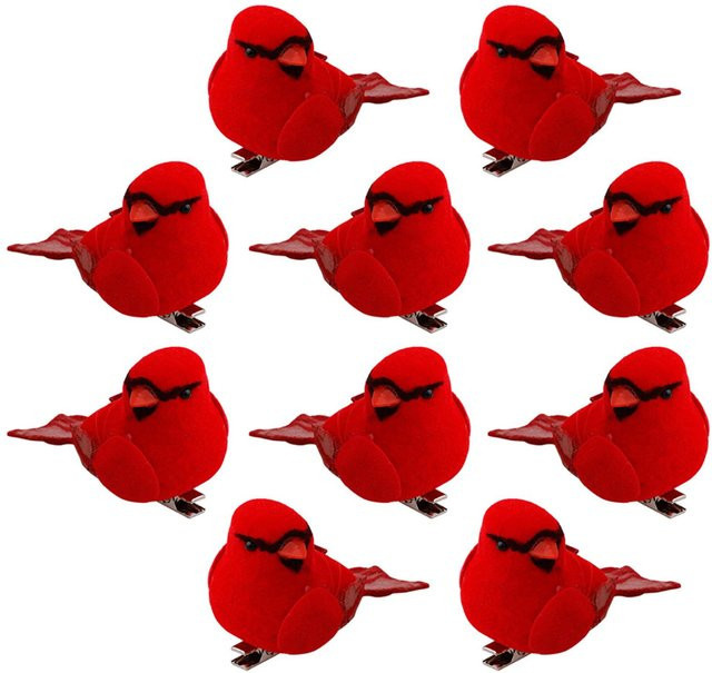 TOMTOP JMS Christbaumschmuck roter Vogel als Anhänger und Weihnachtsdekoration - Bild 1