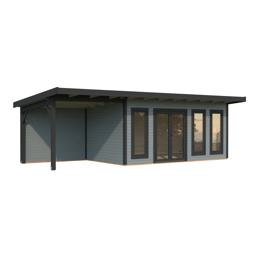 Palmako Holz-Gartenhaus Aurelia mit Pultdach in Grau und Anthrazit inklusive Boden, B/T: 833 x 300 cm - Bild 2