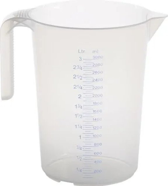 Hünersdorff Messkanne aus Polypropylen in Transparent mit Skala, 3000 ml - Bild 1