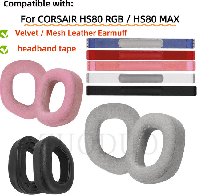Corsair Ersatz-Ohrpolster und Kopfband-Abdeckung für HS80 RGB und HS80 MAX Kopfhörer in Gelb und Schwarz - Bild 1