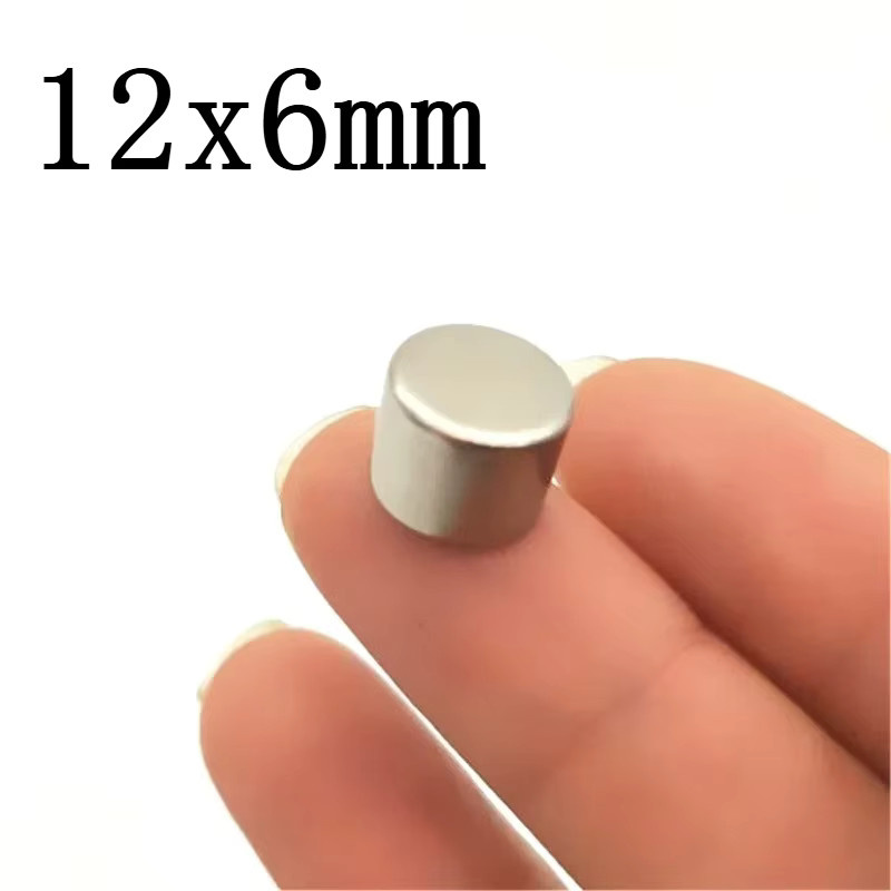 Starke runde Magnete in Silber für DIY, Büro und Kühlschrank, Durchmesser: 12 mm, Höhe: 6 mm - Bild 2